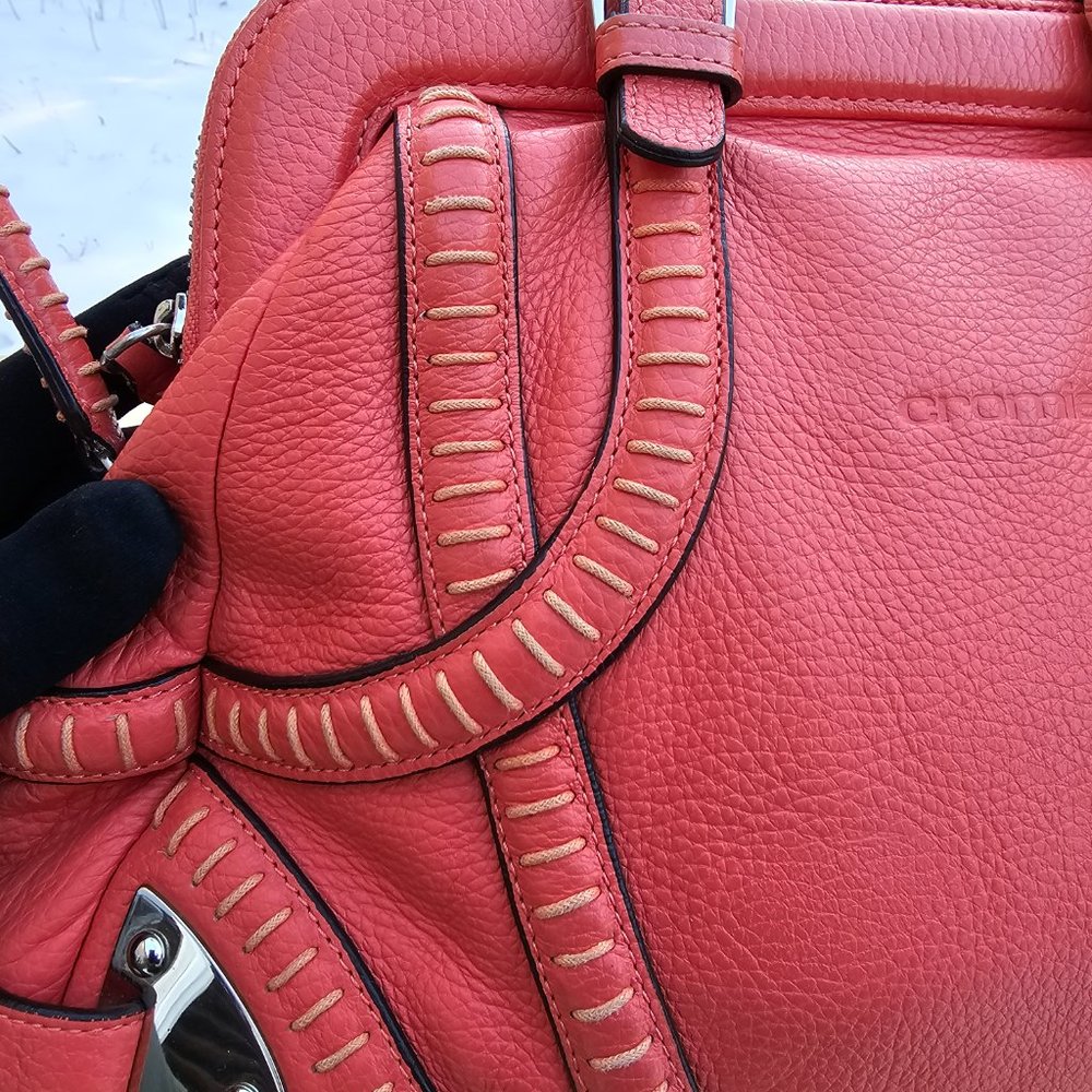 Cromia Womens Pink Pebble Leather Shoulder Bag, Made in Italy, Pre-owned - Picture 11 of 16